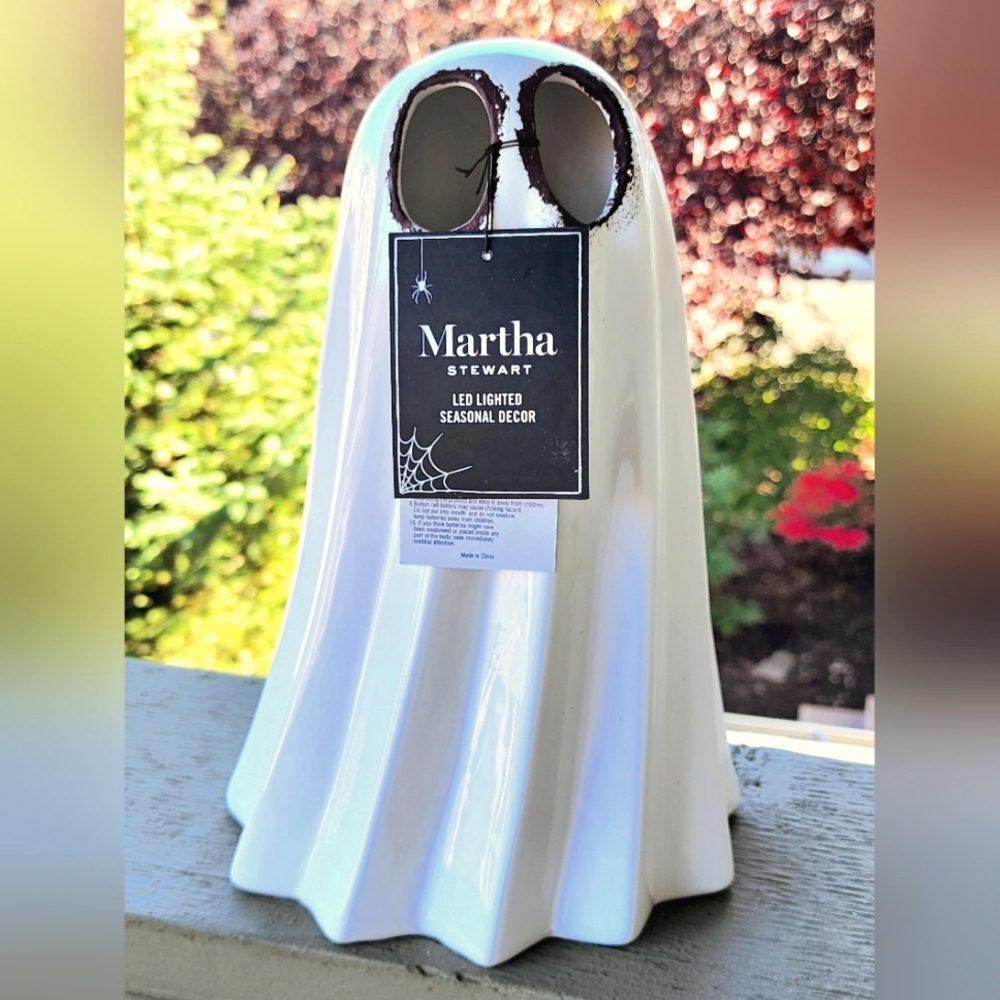 COPY - 13" Martha Stewart LED Ghost Large Halloween Decor Ghost Decor NWT